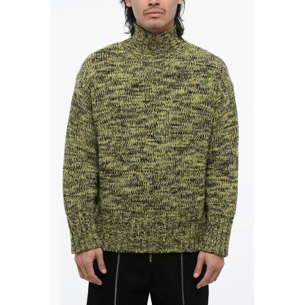Melange Wool High-Neck Sweater